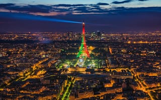 Картинка Эйфелева башня, Париж, ночной город