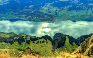 Картинка Walensee, Швейцарские Альпы, озеро