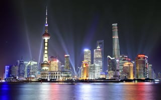 Картинка Китай, Pearl Tower, освещение
