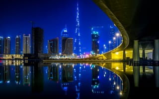 Картинка ОАЭ, освещение, ночные города