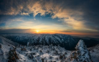 Картинка Bulgaria, закат, горы