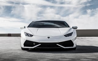 Картинка Белый Lamborghini Huracan новый суперкар