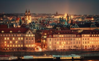 Картинка Прага, ночь, Пражский Град