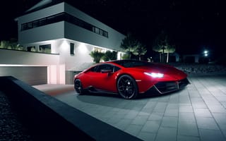 Картинка Lamborghini Huracan, ночь, красные