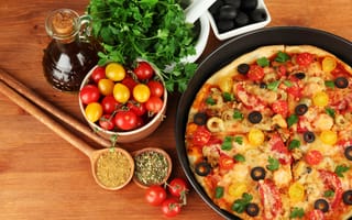 Картинка Пицца, петрушка и специи