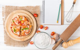 Картинка Пицца и блокнот для рецептов
