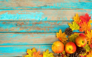 Картинка Осенняя композиция с яблоками
