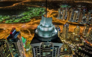 Картинка Дубай ОАЭ ночь, ночной город, архитектура