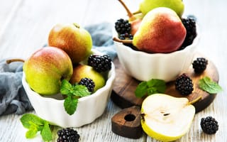 Картинка Груши, яблоки и ежевика