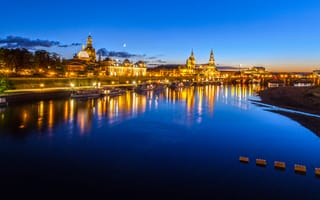 Картинка Дрезден, освещение, ночной город