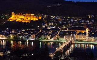 Картинка Heidelberg, Баден-Вюртемберг, ночной город