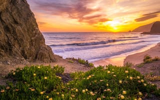 Картинка Калифорния, море, волны