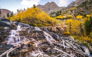 Картинка Водопад, цвета осени, пейзаж
