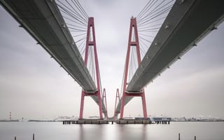 Картинка мост, город, залив