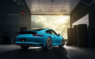 Картинка Porsche, Blue, Rear, Carrera, Supercars, 911, 2017