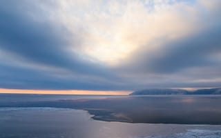 Картинка лед, облака, Baikal, зима, lake, Евгений Макаров, ice, Байкал, winter
