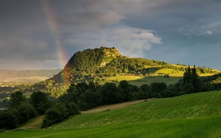 Картинка горы, радуга, Германия, вулкан, Хоэнтвиэль, район Хегау