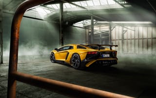 Картинка Lamborghini, суперкар, желтый, SV, Torado, LP 750-4, задок, авто, ламборгини, Aventador, Novitec