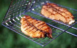 Картинка решетка, мясо, барбекю