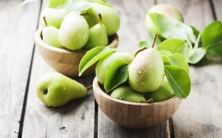 Картинка зеленый, фрукты, Oxana Denezhkina, груши