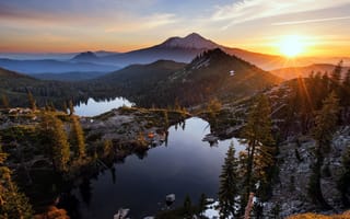 Картинка Heart Lake, природа, Sunrise, горы