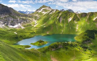 Картинка горы, Германия, Бавария, озеро Шрек