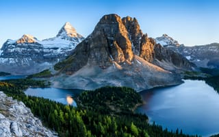 Картинка Канада, Банф, камни, озёра, леса, скалы, горы, деревья