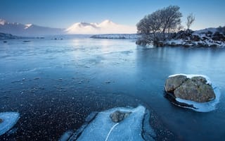 Картинка зима, озеро, лёд