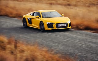 Картинка Audi, car, авто, speed, скорость, ауди, V10, yellow, R8