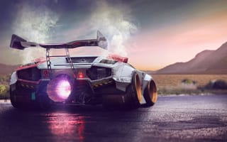 Картинка Lamborghini, Power, by Typerulez, Jet, Engine, Concept, Countach, Fire