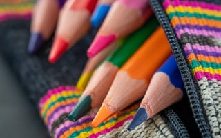 Картинка макро, цвет, карандаши