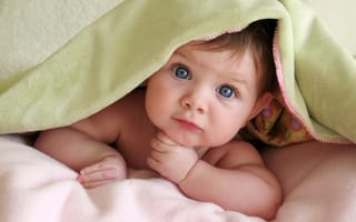 Картинка голубые глаза, малыш, ребенок, взгляд