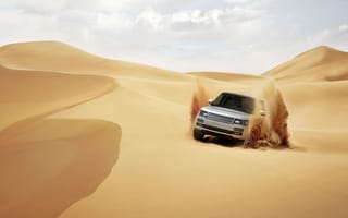 Картинка range rover, песок, внедорожник, пустыня