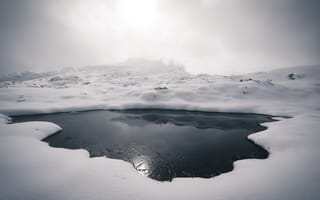 Картинка зима, лёд, туман