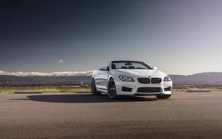 Картинка BMW, White, Front, Forged, Wheels, M6, Strasse, Convertible, Sky