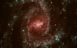Картинка вещество, спиральная галактика, многорукавная, NGC 2835, перемычка
