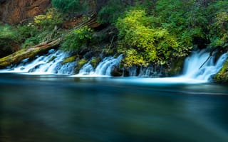 Картинка река, растительность, Река Метолиус, водопады, Metolius River, каскад, Орегон, Oregon