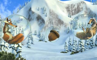 Обои Ice Age, мультфильм, орех, ледниковый период, белка, пузырь