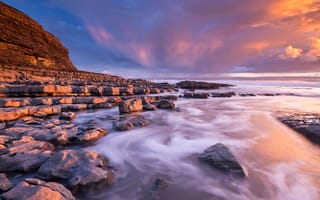 Картинка камни, скалы, Гламорган, Южный Уэльс, Nash Point, побережье