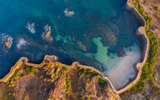 Картинка море, Индия, форт Синдхудург, вид с высоты