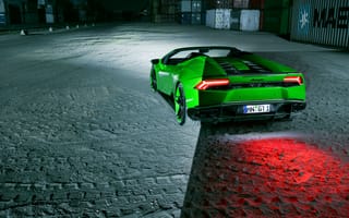 Картинка Lamborghini, Torado, стоп-сигнал, вид сзади, выхлопы, Novitec, green, Huracan, supercar, авто, Spyder