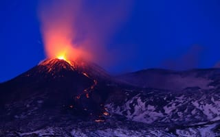 Картинка вулкан, извержение, Etna, лава, Италия, Сицилия, Этна, Sicily, Italy, январь 2021