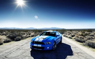 Картинка Shelby gt 500, синий, Ford