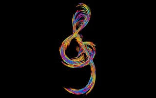 Картинка music, colorful, simple, minimalism, black, digital art, musical notes, artwork