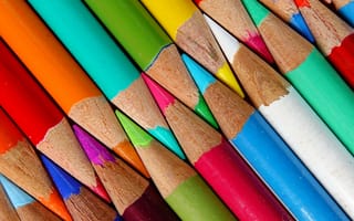 Картинка макро, карандаши, цветные