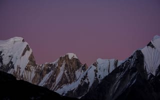 Картинка небо, снег, горы, сумерки, природа, скалы