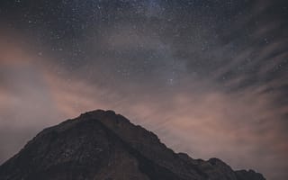 Картинка небо, звезды, природа, скалы, горы, ночь