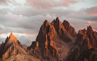 Картинка небо, облака, скалы, Cadini di Misurina, Доломиты, Italy, Италия, Dolomites, горы, природа