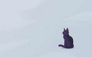 Картинка кот, рисунок, минимализм, вектор
