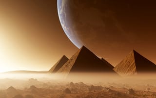 Обои пирамиды, планета, пустыня